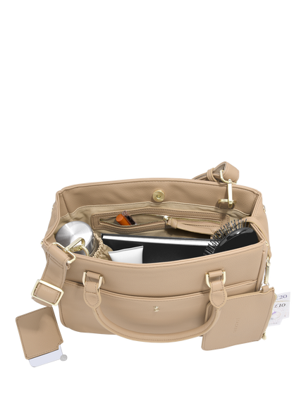 Stackers Faux Leather Small Handbag, Camel - view 2, Camel