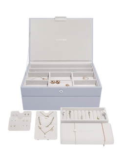 Stackers Faux Leather Classic Jewellery Box Set, Lavender