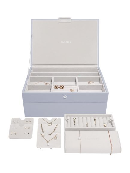 Stackers Faux Leather Classic Jewellery Box Set, Lavender
