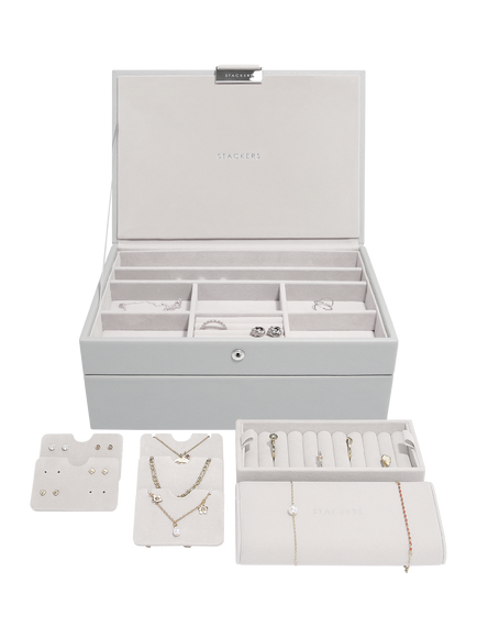 Stackers Classic Jewellery Box Set, Pebble Grey