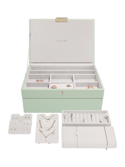 Stackers Classic Jewellery Box Set, Sage Green