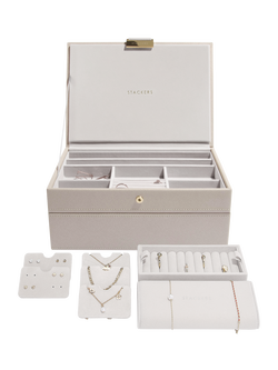Stackers Faux Leather Classic Jewellery Box Set, Taupe