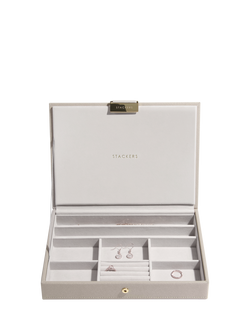 Stackers Faux Leather Classic Jewellery Box Set - view 2, Taupe