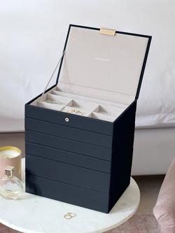 Stackers Classic 6 Layer Jewellery Box - view 2, Pebble Navy