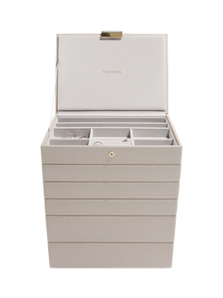 Stackers Classic 6 Layer Jewellery Box, Taupe