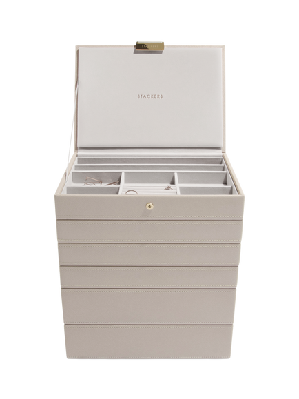 Stackers Classic 6 Layer Jewellery Box, Taupe