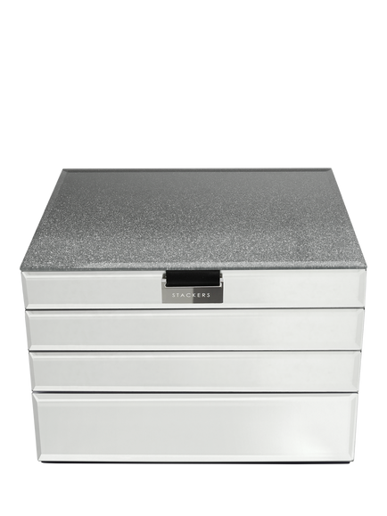 Stackers Glass 4 Layer Jewellery Box, Ombre Graphite, Ombre Graphite