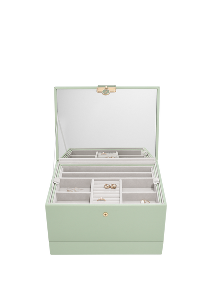 Stackers Luxury Classic Jewellery Box, Sage Green