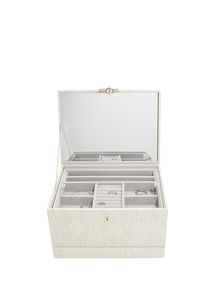 Stackers Luxury Classic Jewellery Box, Linen, Linen
