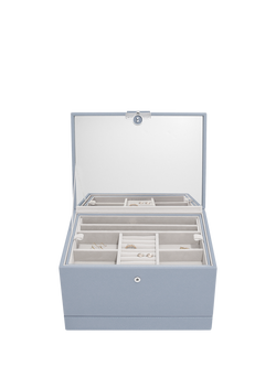 Stackers Luxury Classic Jewellery Box, Dusky Blue