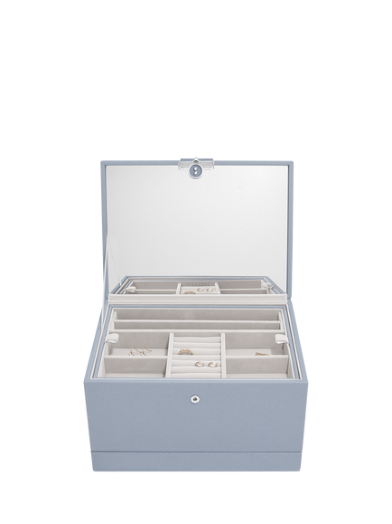 Stackers Luxury Classic Jewellery Box, Dusky Blue
