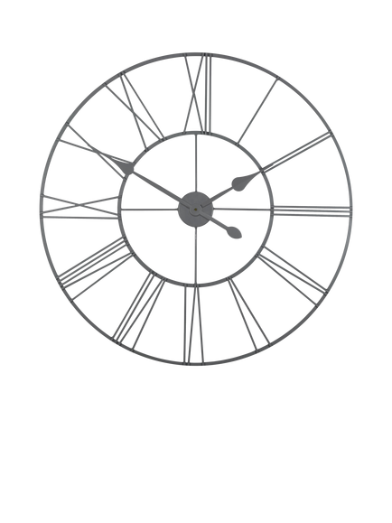Thomas Kent Roman Numeral Skeleton Outdoor Wall Clock, 83cm, Grey, Grey