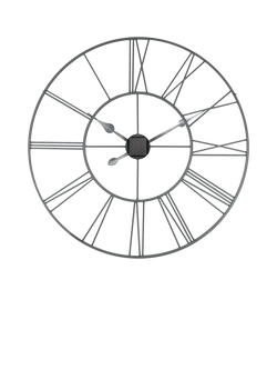 Thomas Kent Roman Numeral Skeleton Outdoor Wall Clock, 83cm, Grey - view 2, Grey