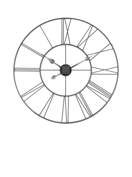 Thomas Kent Roman Numeral Skeleton Outdoor Wall Clock, 83cm, Grey - view 2, Grey