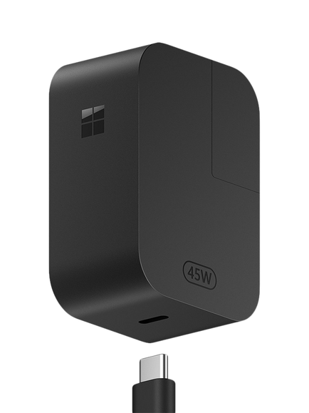 Microsoft Surface 45W USB-C Wall Charger, Black, Black