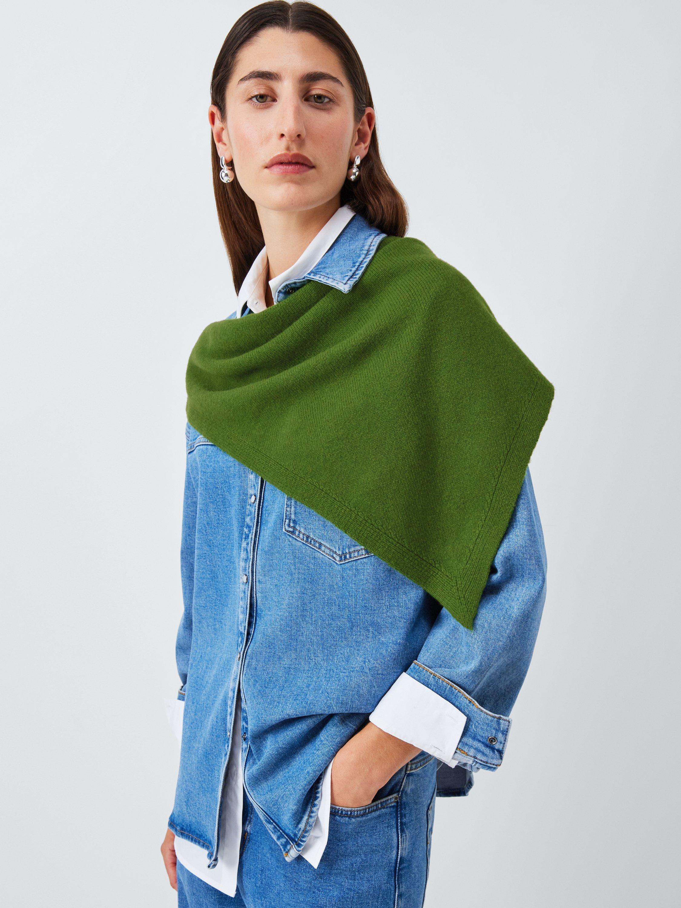 Product image 5 of 5, which shows John Lewis Wool Blend Knit Bandana Scarf, Bright Green