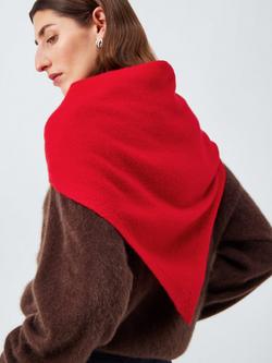 John Lewis Wool Blend Knit Bandana Scarf, Scarlet