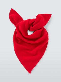 John Lewis Wool Blend Knit Bandana Scarf - view 2, Scarlet