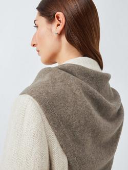 John Lewis Wool Blend Knit Bandana Scarf, Pigeon