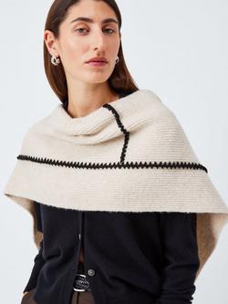 John Lewis Contrast Stitch Scarf, Natural, Natural