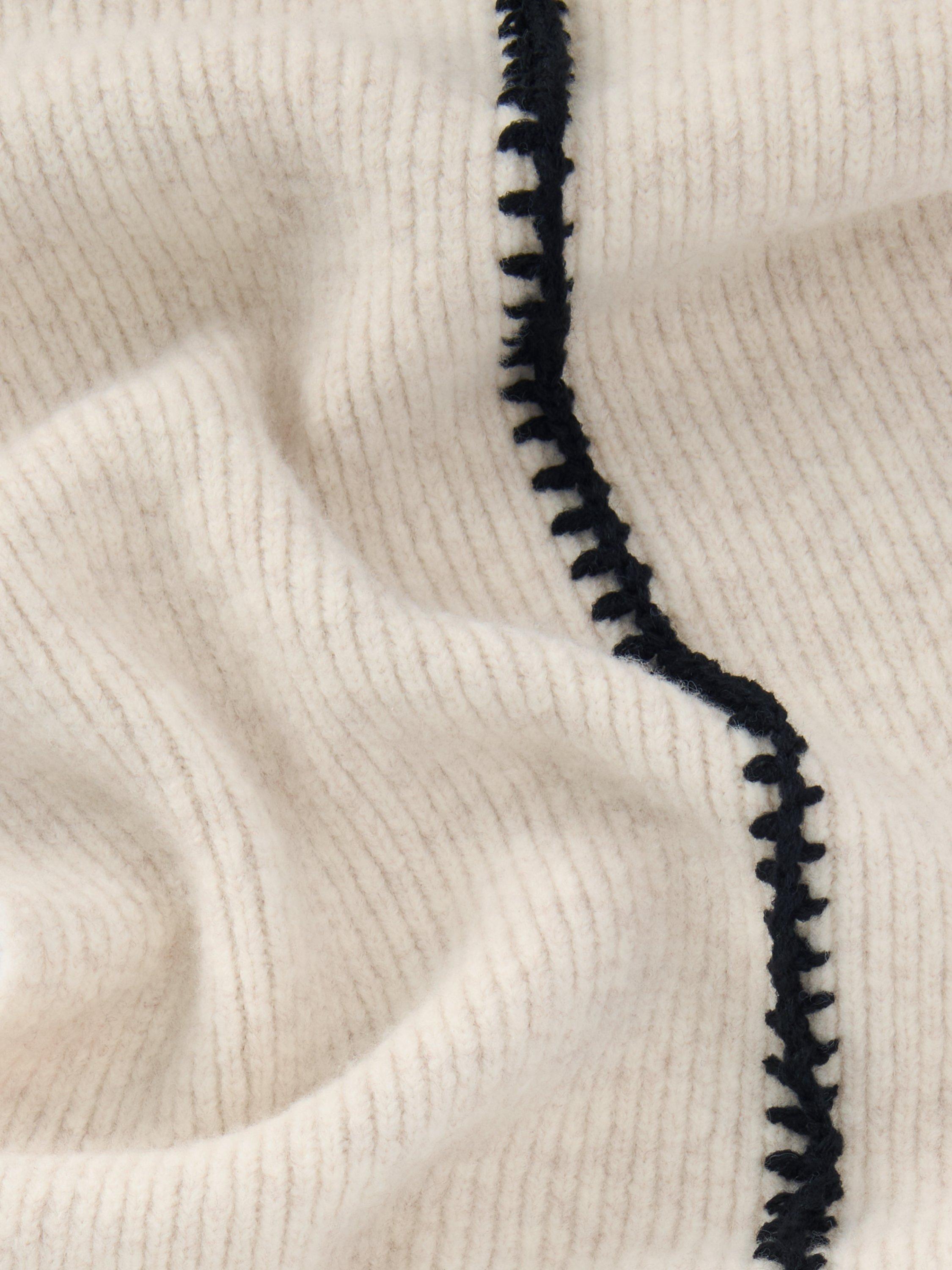 Product image 3 of 5, which shows John Lewis Contrast Stitch Scarf, Natural