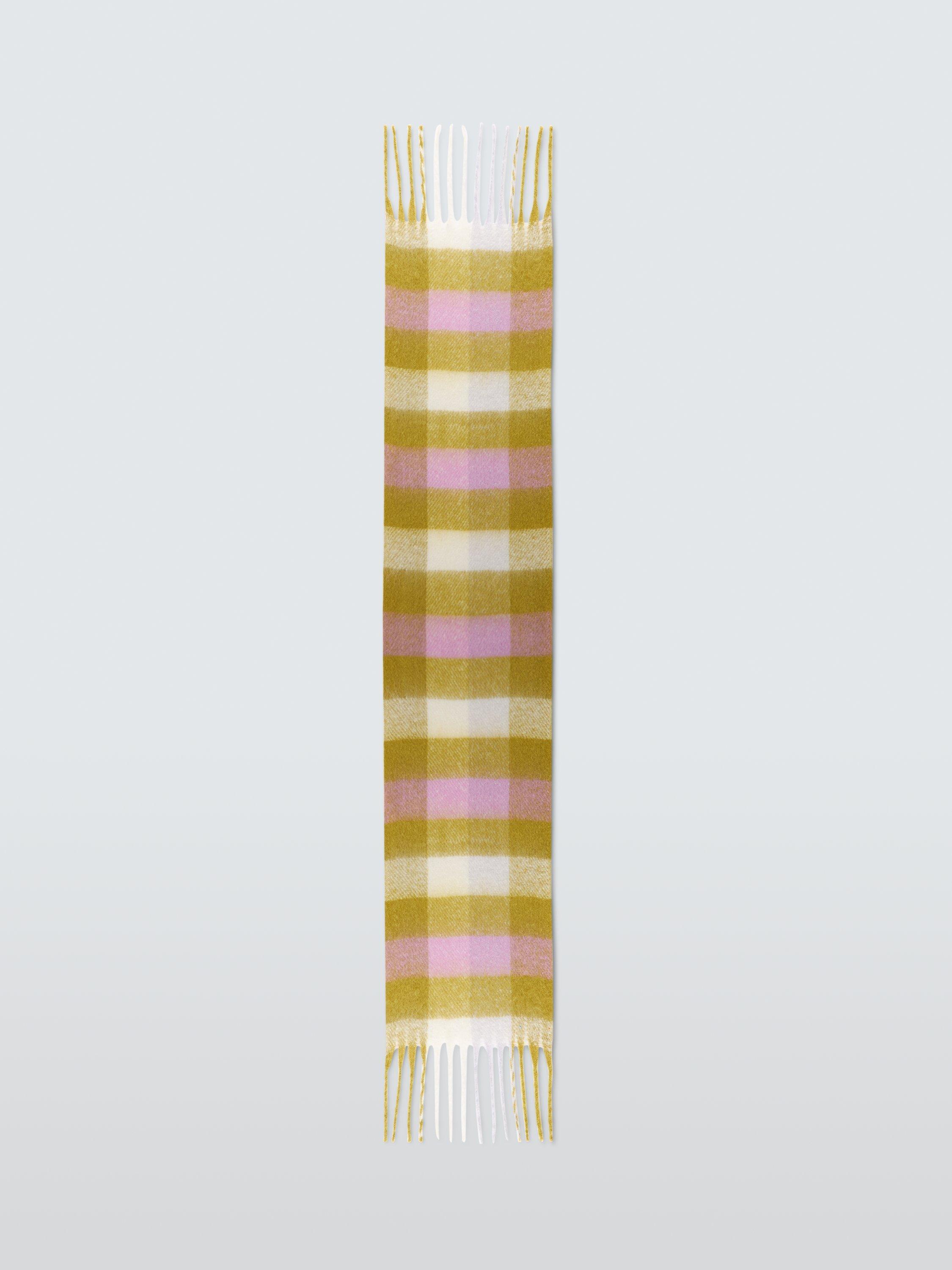 Product image 4 of 5, which shows John Lewis Fluffy Check Scarf, Lime/Multi