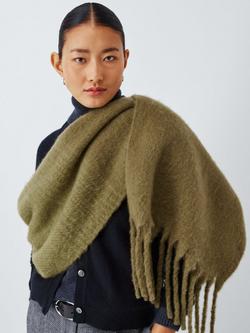 John Lewis Fluffy Ombre Scarf, Olive
