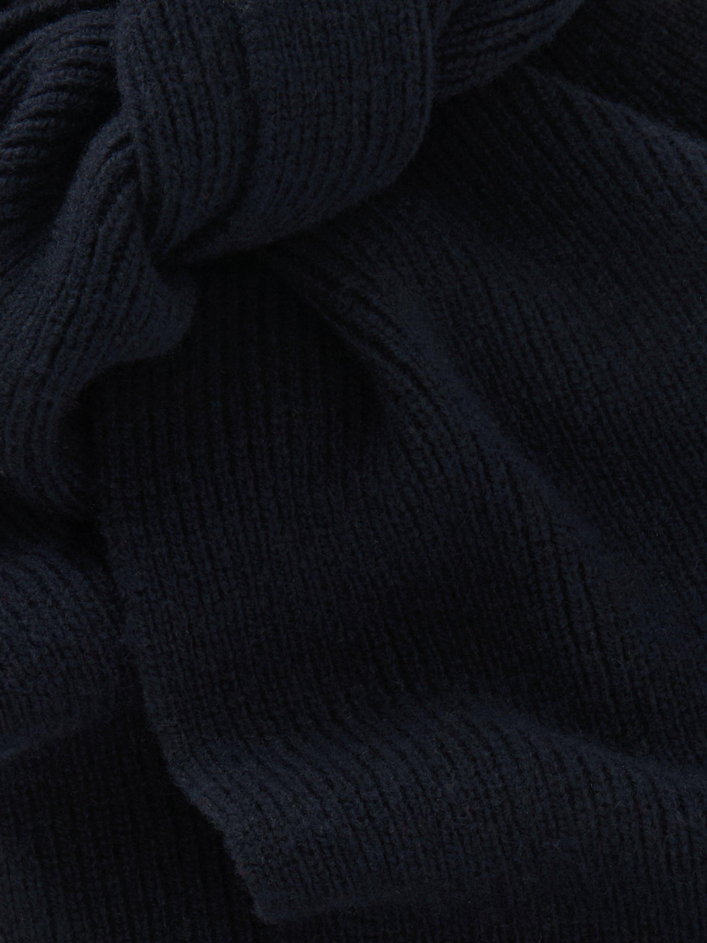 Product image 3 of 5, which shows John Lewis Ribbed, Hooded Wool Blend Scarf, Navy