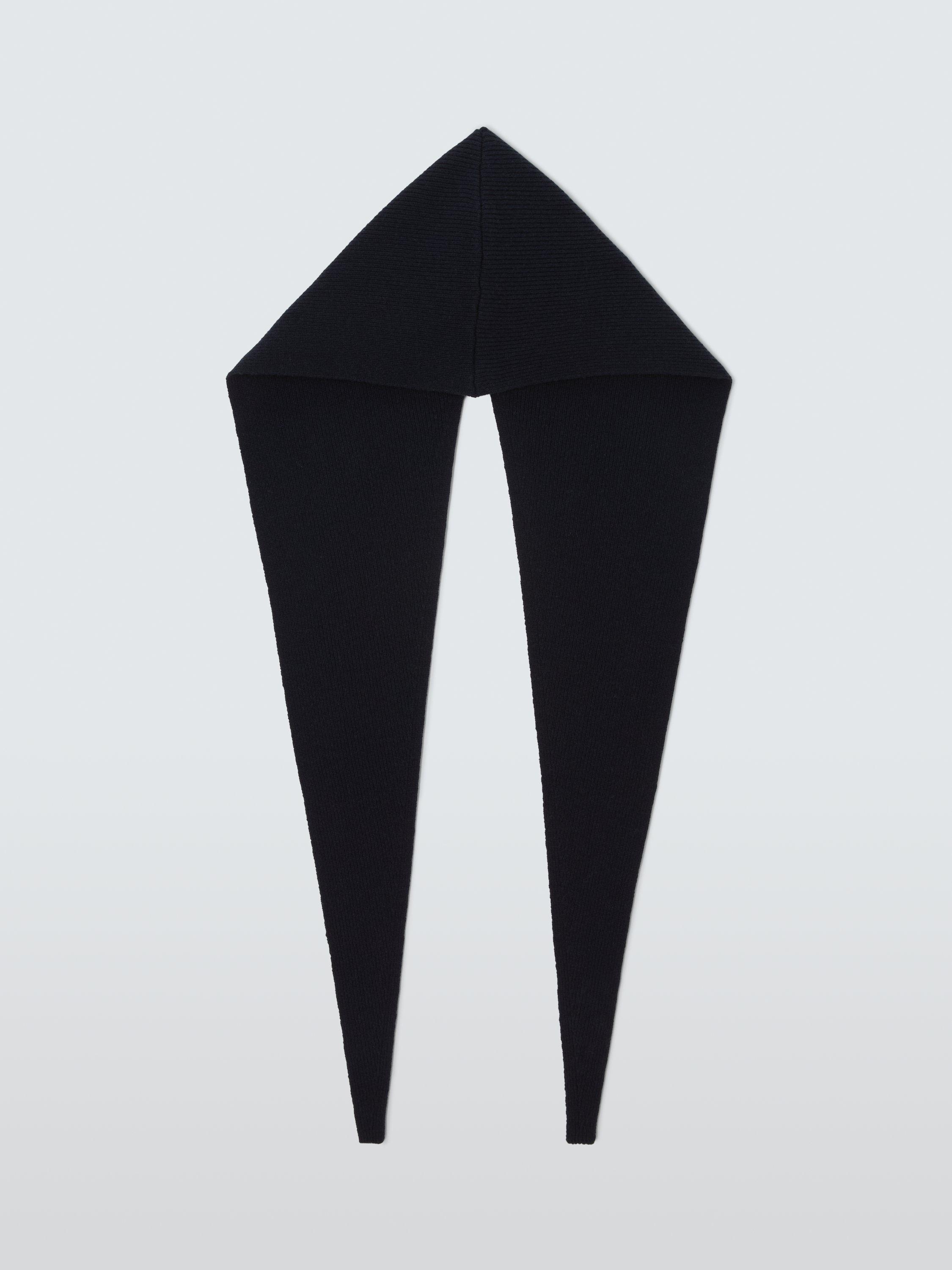 Product image 4 of 5, which shows John Lewis Ribbed, Hooded Wool Blend Scarf, Navy