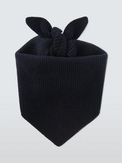 John Lewis Ribbed Wool Blend Neck Scarf - view 2, Navy