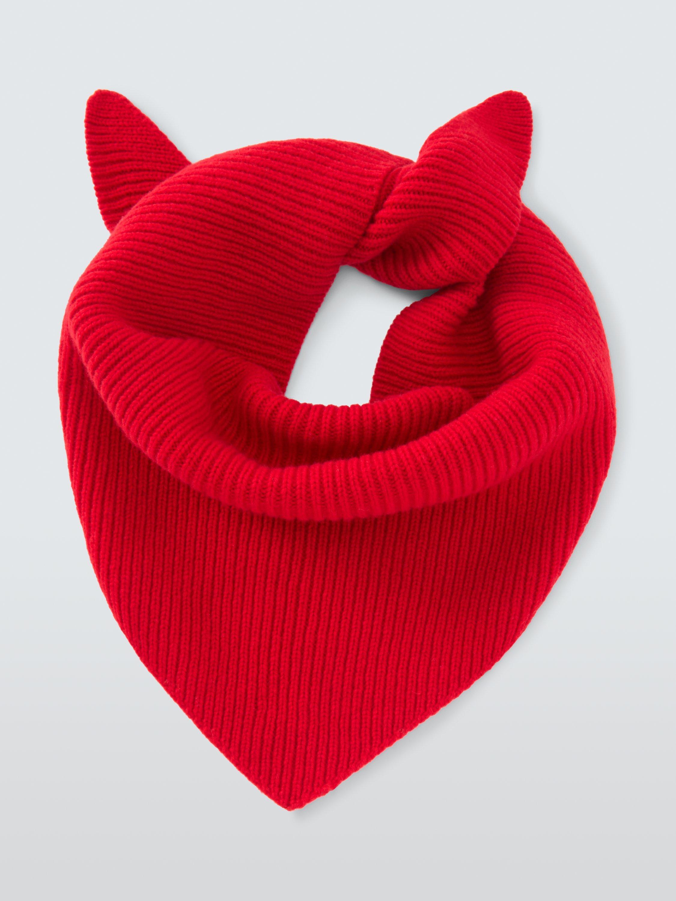 Product image 2 of 5, which shows John Lewis Ribbed Wool Blend Neck Scarf, Scarlet