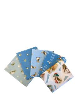 FreeSpirit Tale of Peter Rabbit Fat Quarter Fabrics, Pack of 5, Blue, Blue