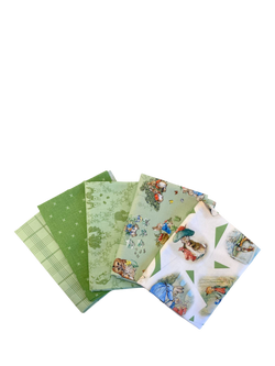 FreeSpirit Tale of Peter Rabbit Fat Quarter Fabrics, Pack of 5, Green, Green