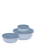 Mepal Lumina Round Lidded Food Storage Containers, Set of 3, Nordic Blue