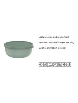 Mepal Lumina Round Lidded Food Storage Containers, Set of 3, Nordic Blue - view 2, Nordic Blue