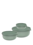 Mepal Lumina Round Lidded Food Storage Containers, Set of 3, Nordic Blue, Nordic Sage