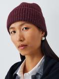 John Lewis Fluffy Wool Blend Beanie, Burgundy