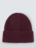 John Lewis Fluffy Wool Blend Beanie, Burgundy