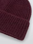John Lewis Fluffy Wool Blend Beanie, Burgundy