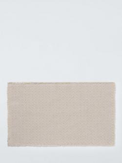 John Lewis Organic Cotton Fringe Bath Mat, Latte