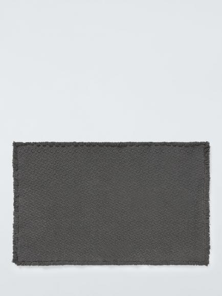 John Lewis Organic Cotton Fringe Bath Mat, Storm