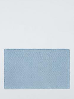 John Lewis Organic Cotton Fringe Bath Mat, Pacific