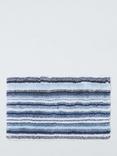 John Lewis Plush Stripe Bath Mat, Blue
