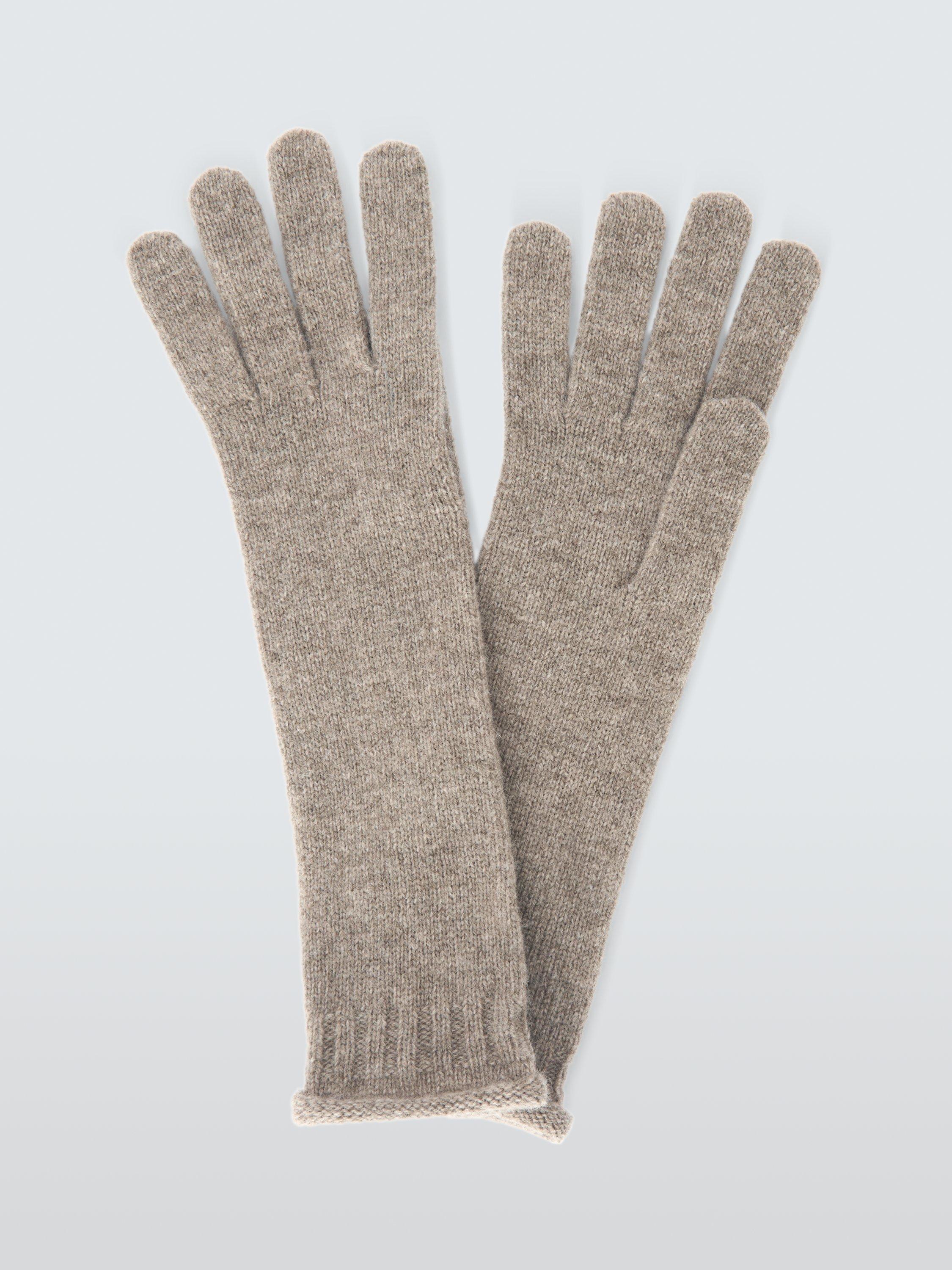 Product image 1 of 2, which shows John Lewis Long Wool Blend Gloves, Taupe