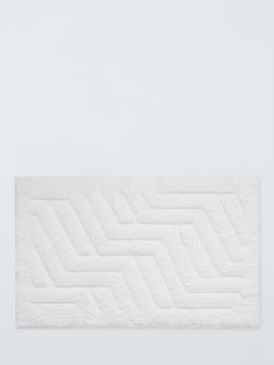 John Lewis Sculpted Bath Mat, White, White