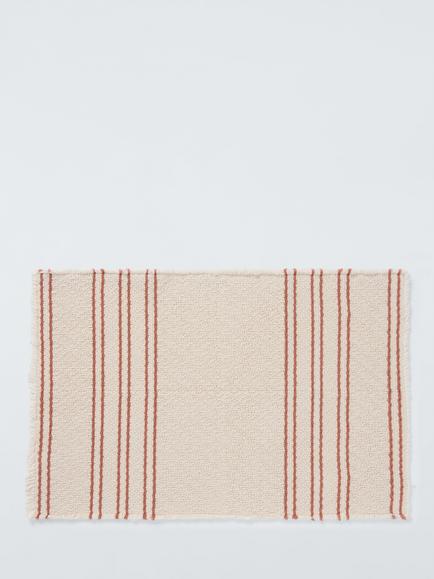 John Lewis Textured Stripe Bath Mat, Auburn