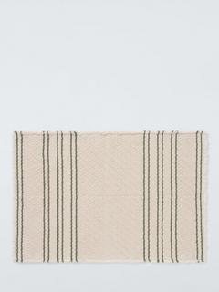 John Lewis Textured Stripe Bath Mat, Avocado
