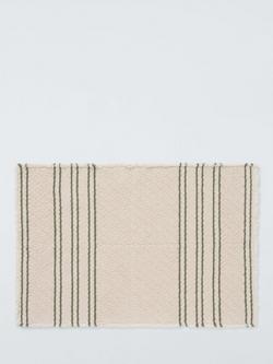 John Lewis Textured Stripe Bath Mat, Avocado