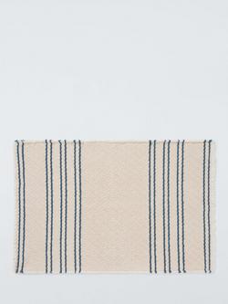 John Lewis Textured Stripe Bath Mat, Loch Blue