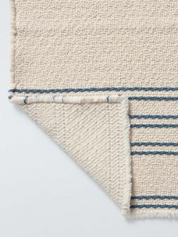 John Lewis Textured Stripe Bath Mat - view 2, Loch Blue